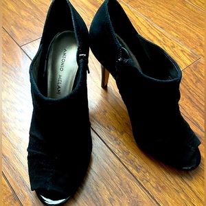 💕 ANTONIO MELANI | Black Suede Bootie | Stiletto Heel